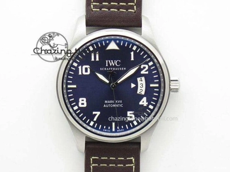MIROTIME 0524 Pilot Chrono SS AZF 1:1 Best Edition Blue Dial on Brown Leather Strap A TimelessDesign 7060